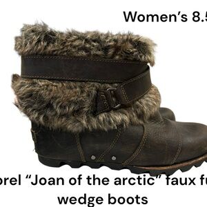 Sorel Women's Joan of the Arctic Faux Fur Wedge Boots - Brown